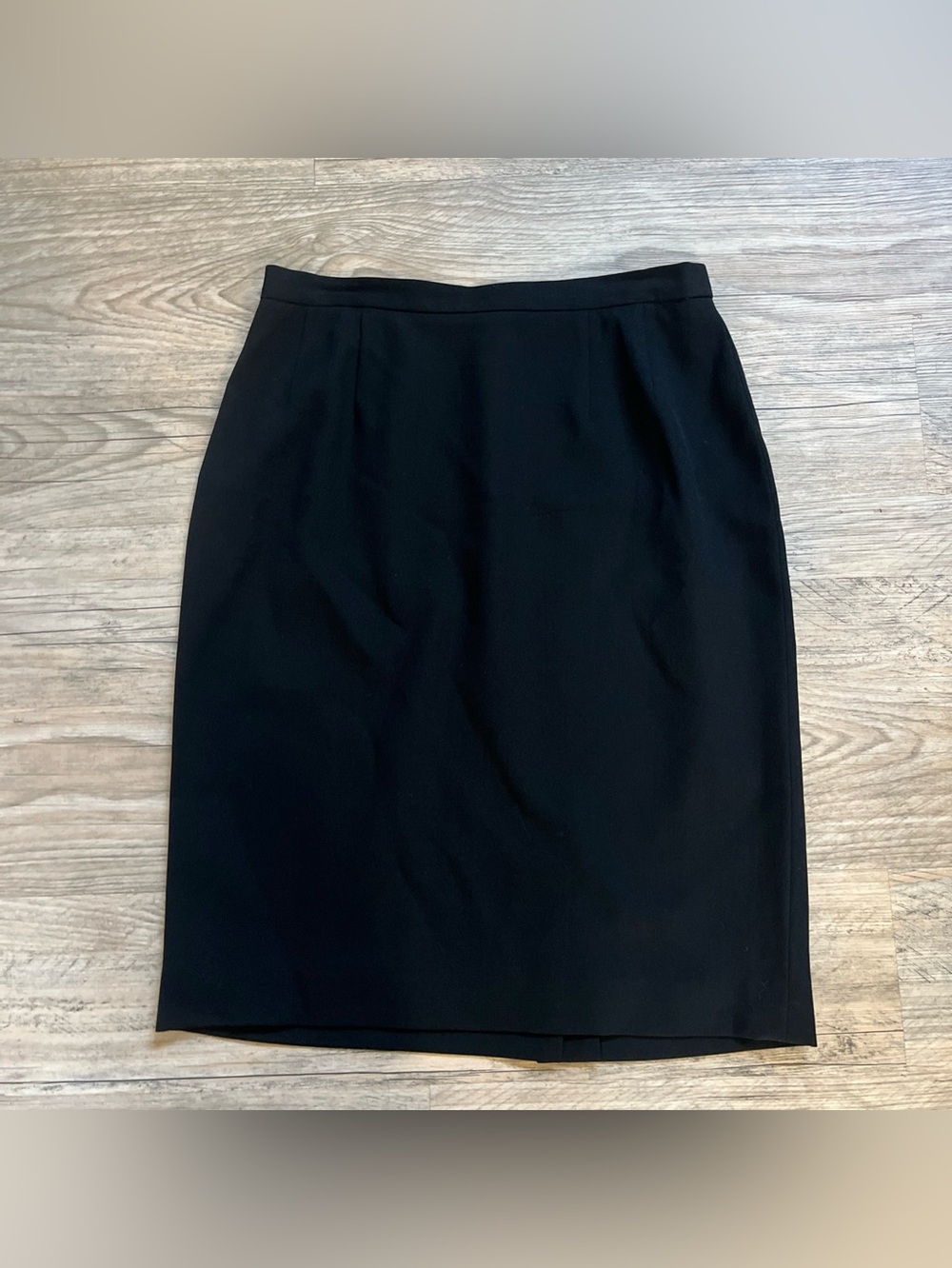 Austin Reed Women 12 Skirt Vintage Black Worsted Wool Pencil Knee Length USA